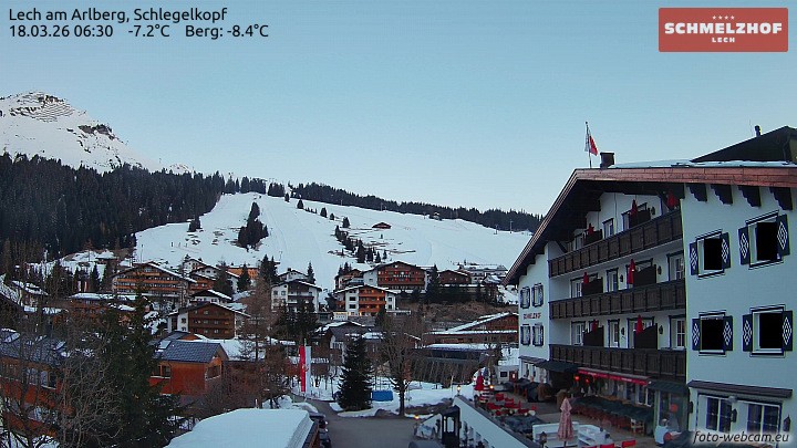 Archived image Webcam Hotel Schmelzhof (Lech)