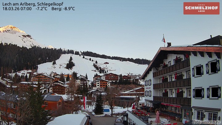 Archived image Webcam Hotel Schmelzhof (Lech)