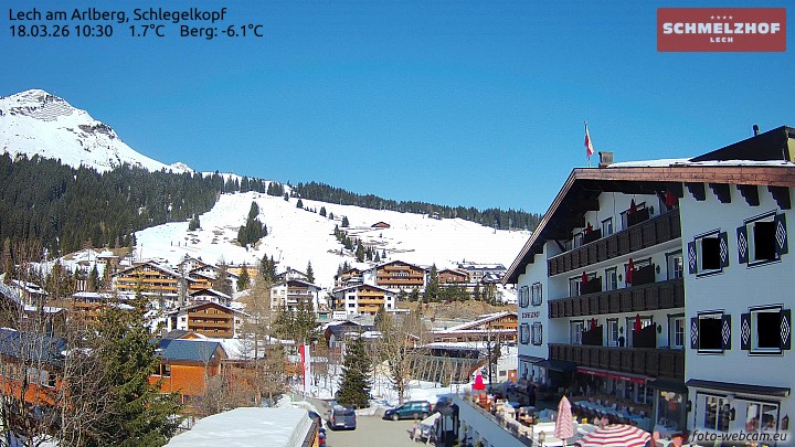 Archived image Webcam Hotel Schmelzhof (Lech)