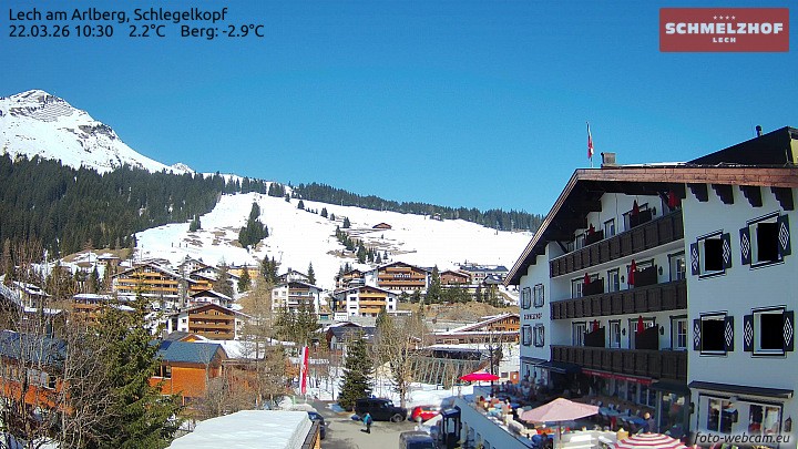 Archived image Webcam Hotel Schmelzhof (Lech)