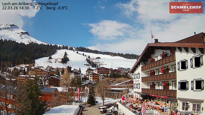 Archived image Webcam Hotel Schmelzhof (Lech)