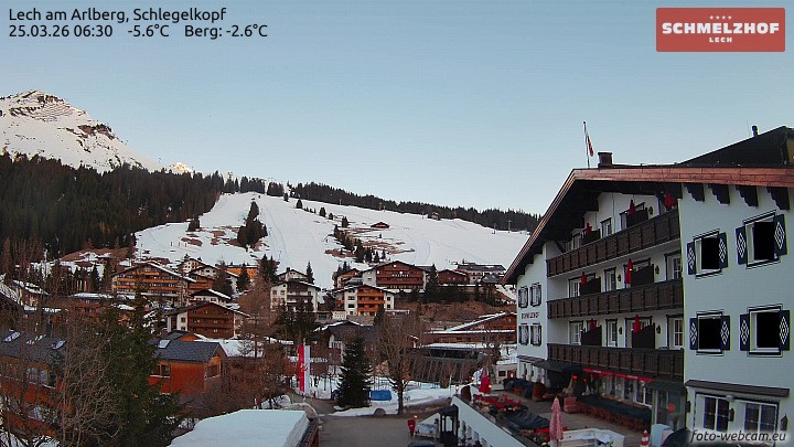 Archived image Webcam Hotel Schmelzhof (Lech)