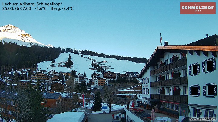 Archived image Webcam Hotel Schmelzhof (Lech)