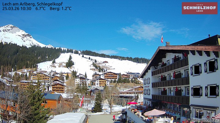 Archived image Webcam Hotel Schmelzhof (Lech)