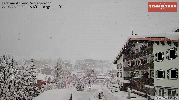 Archiv Foto Webcam Lech: Hotel Schmelzhof