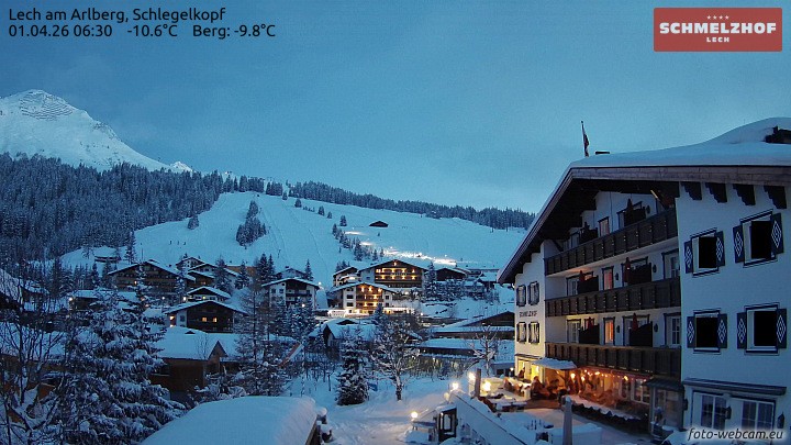 Archived image Webcam Hotel Schmelzhof (Lech)