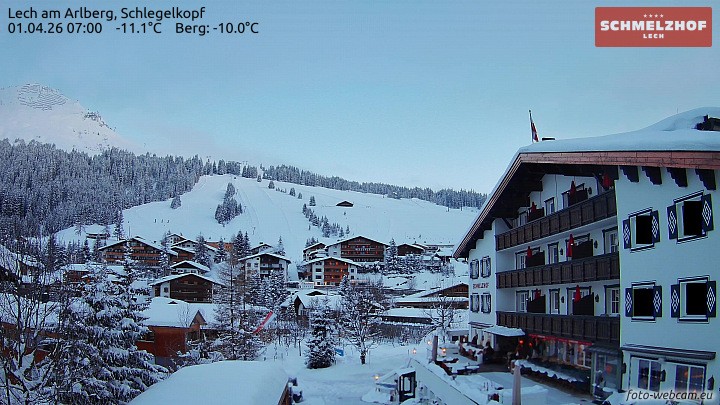 Archived image Webcam Hotel Schmelzhof (Lech)