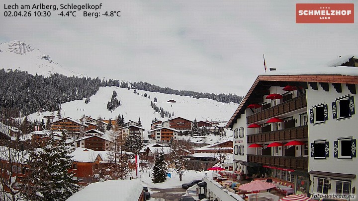Archiv Foto Webcam Lech: Hotel Schmelzhof