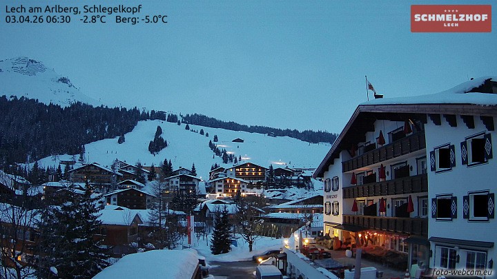 Archiv Foto Webcam Lech: Hotel Schmelzhof