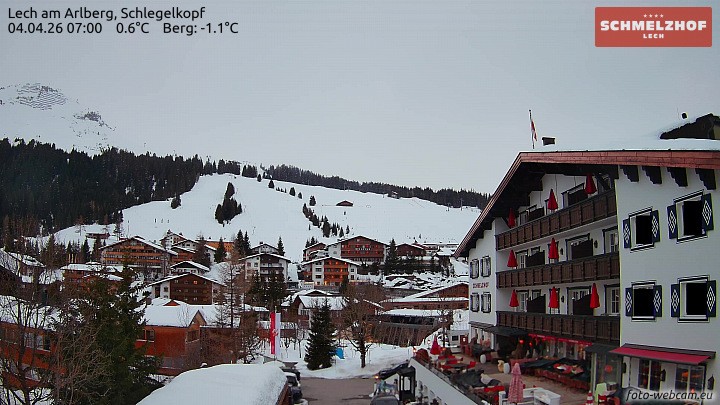 Archived image Webcam Hotel Schmelzhof (Lech)