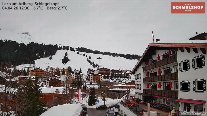 Archived image Webcam Hotel Schmelzhof (Lech)