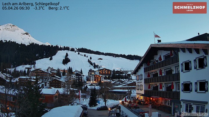 Archived image Webcam Hotel Schmelzhof (Lech)