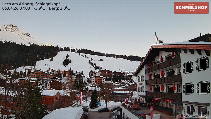 Archived image Webcam Hotel Schmelzhof (Lech)