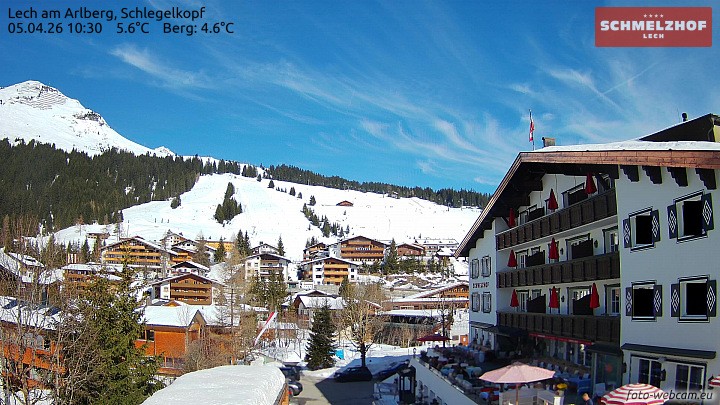 Archived image Webcam Hotel Schmelzhof (Lech)