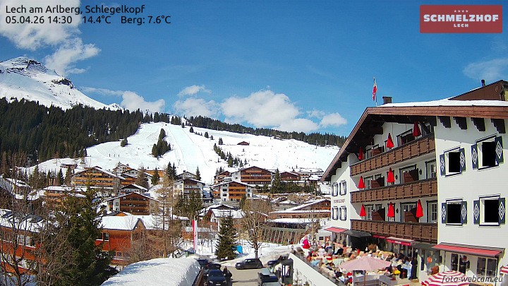 Archived image Webcam Hotel Schmelzhof (Lech)