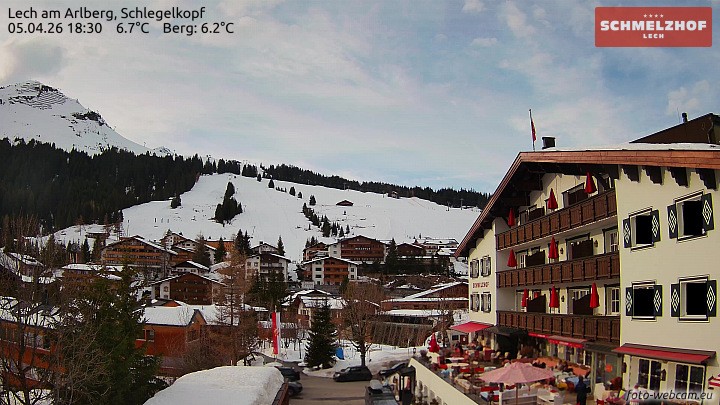 Archived image Webcam Hotel Schmelzhof (Lech)
