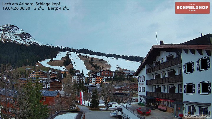 Archived image Webcam Hotel Schmelzhof (Lech)