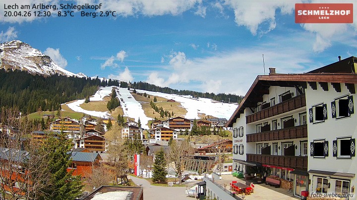 Archived image Webcam Hotel Schmelzhof (Lech)