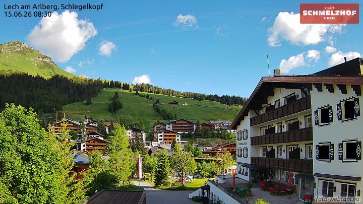 Archived image Webcam Hotel Schmelzhof (Lech)