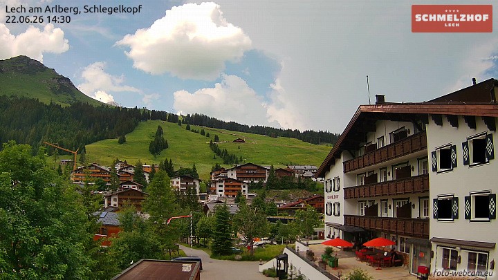 Archived image Webcam Hotel Schmelzhof (Lech)