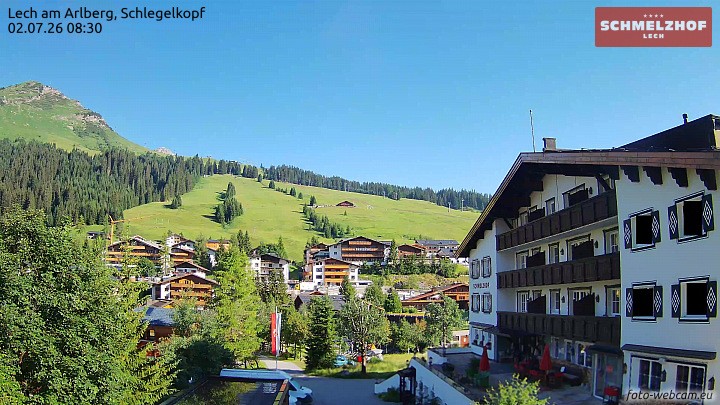 Archived image Webcam Hotel Schmelzhof (Lech)