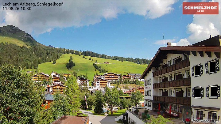 Archived image Webcam Hotel Schmelzhof (Lech)
