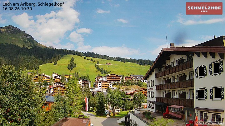 Archived image Webcam Hotel Schmelzhof (Lech)