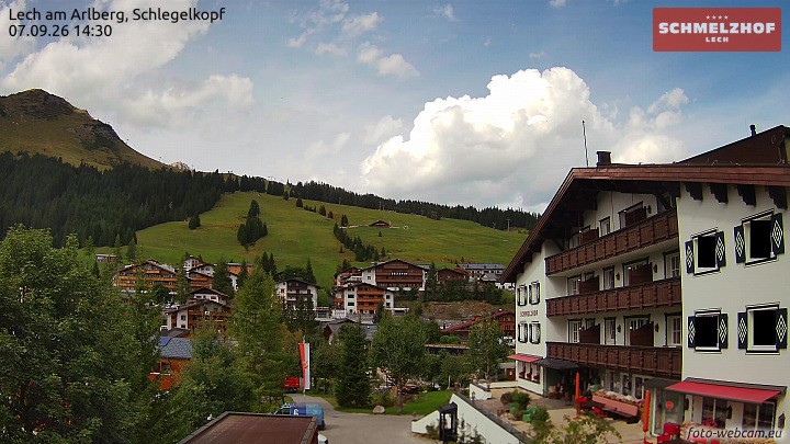 Archived image Webcam Hotel Schmelzhof (Lech)