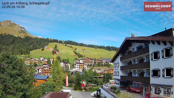 Archived image Webcam Hotel Schmelzhof (Lech)