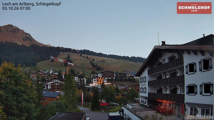 Archived image Webcam Hotel Schmelzhof (Lech)