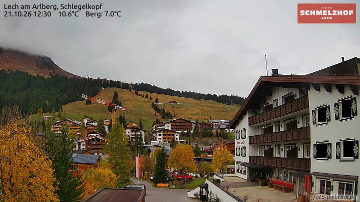Archived image Webcam Hotel Schmelzhof (Lech)