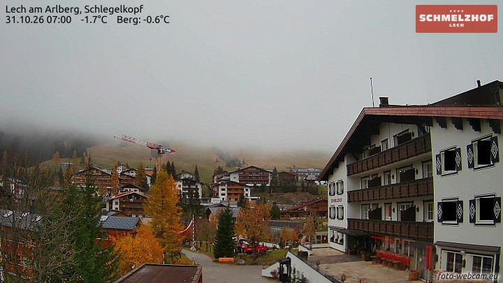 Archived image Webcam Hotel Schmelzhof (Lech)