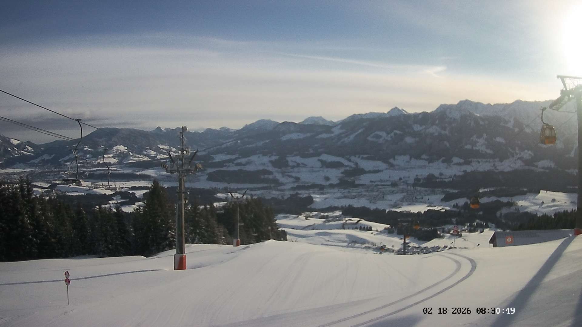 Archiv Foto Webcam Ausblick Mittelstation Hörnerbahn