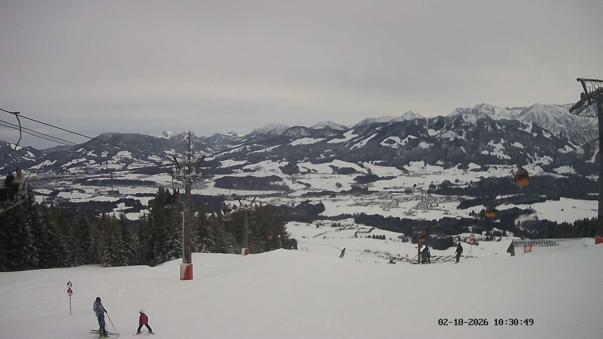 Archiv Foto Webcam Ausblick Mittelstation Hörnerbahn