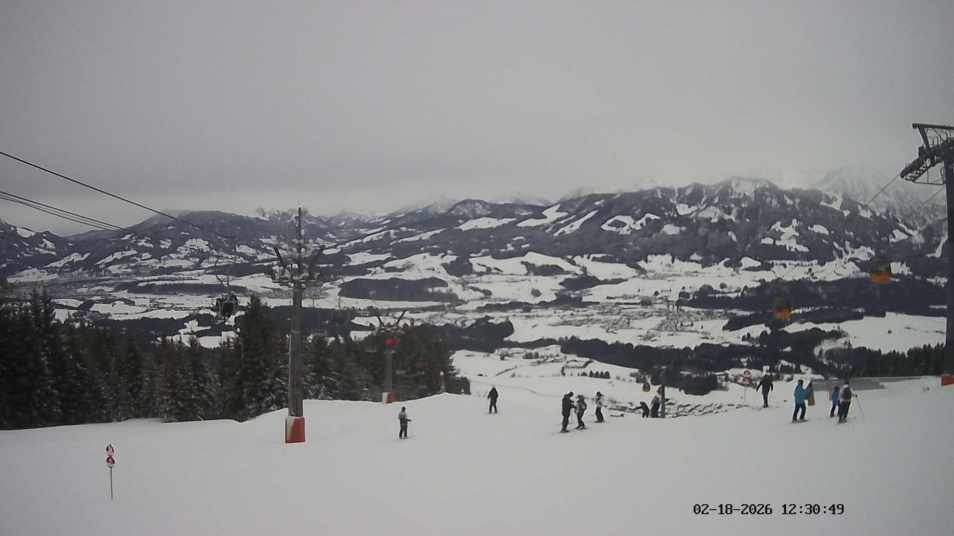 Archiv Foto Webcam Ausblick Mittelstation Hörnerbahn