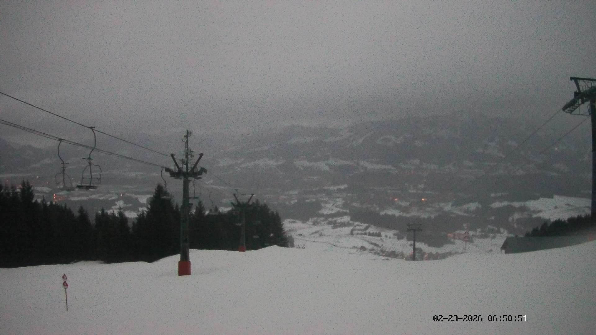 Archiv Foto Webcam Ausblick Mittelstation Hörnerbahn