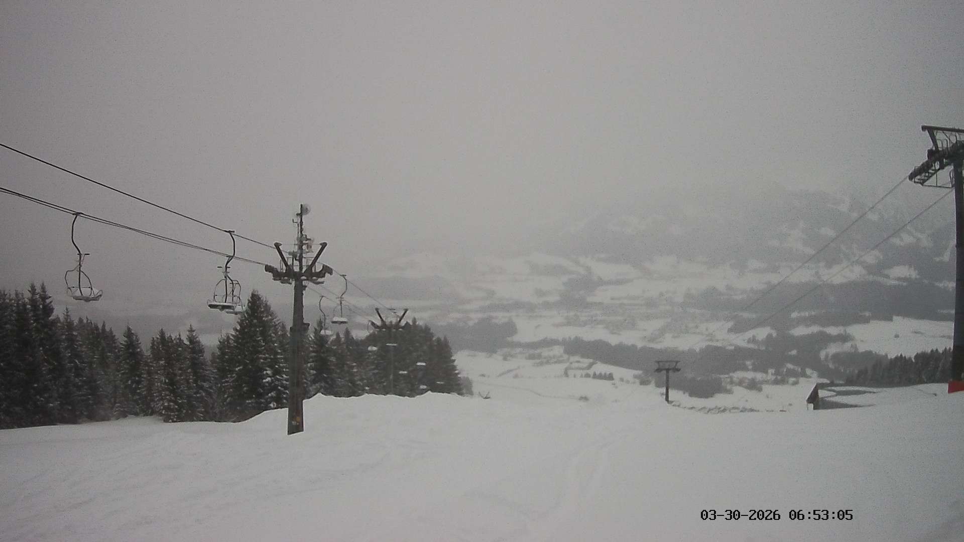 Archiv Foto Webcam Ausblick Mittelstation Hörnerbahn