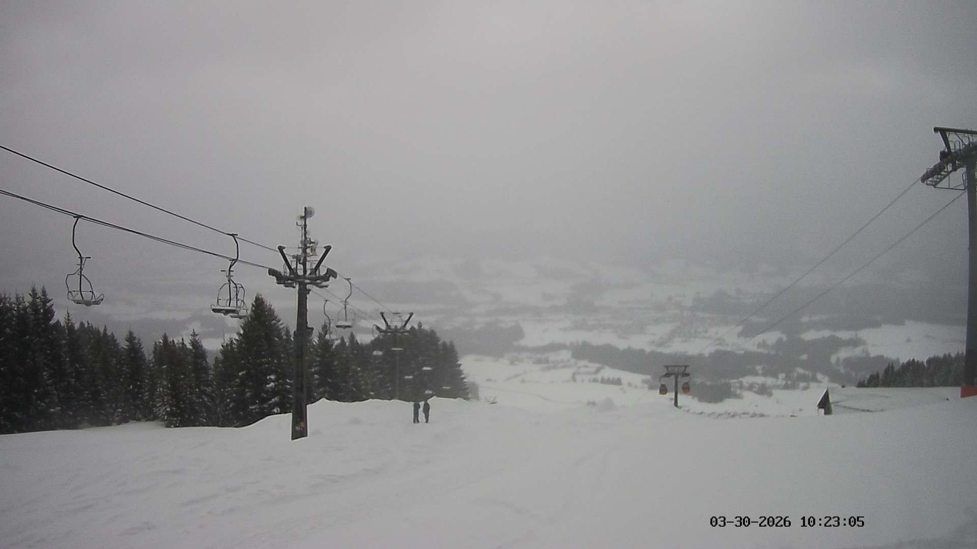 Archiv Foto Webcam Ausblick Mittelstation Hörnerbahn
