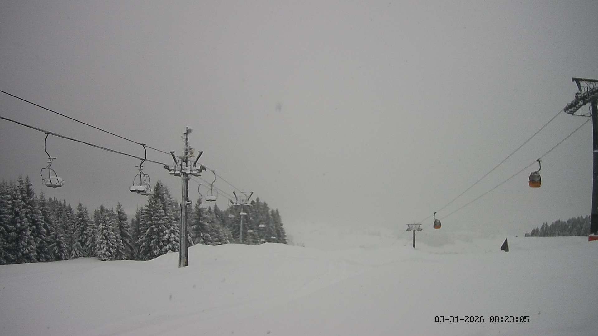 Archiv Foto Webcam Ausblick Mittelstation Hörnerbahn