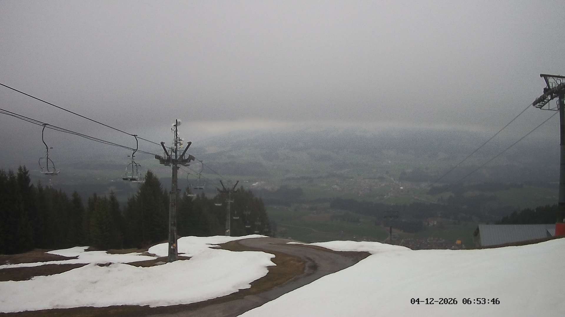 Archiv Foto Webcam Ausblick Mittelstation Hörnerbahn