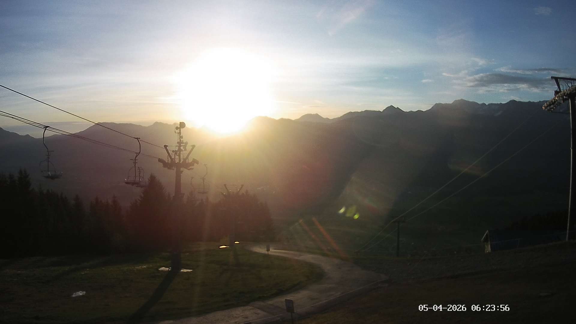 Archiv Foto Webcam Ausblick Mittelstation Hörnerbahn
