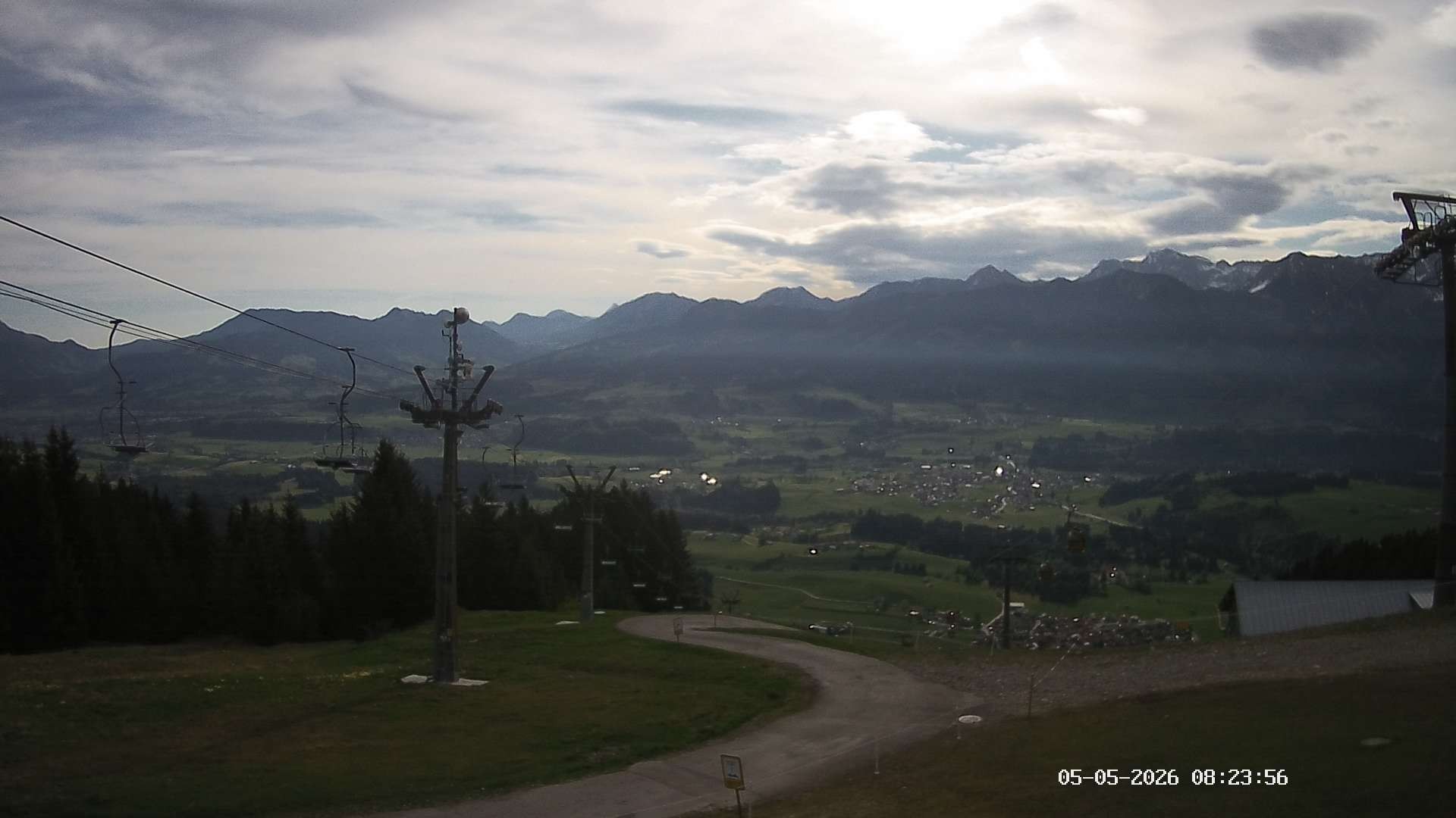 Archiv Foto Webcam Ausblick Mittelstation Hörnerbahn