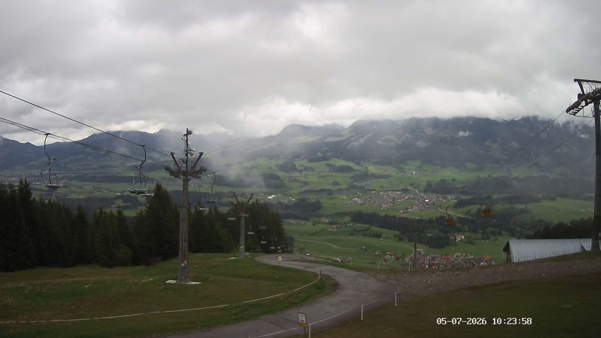 Archiv Foto Webcam Ausblick Mittelstation Hörnerbahn