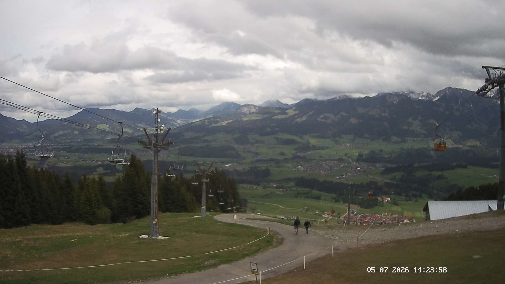 Archiv Foto Webcam Ausblick Mittelstation Hörnerbahn