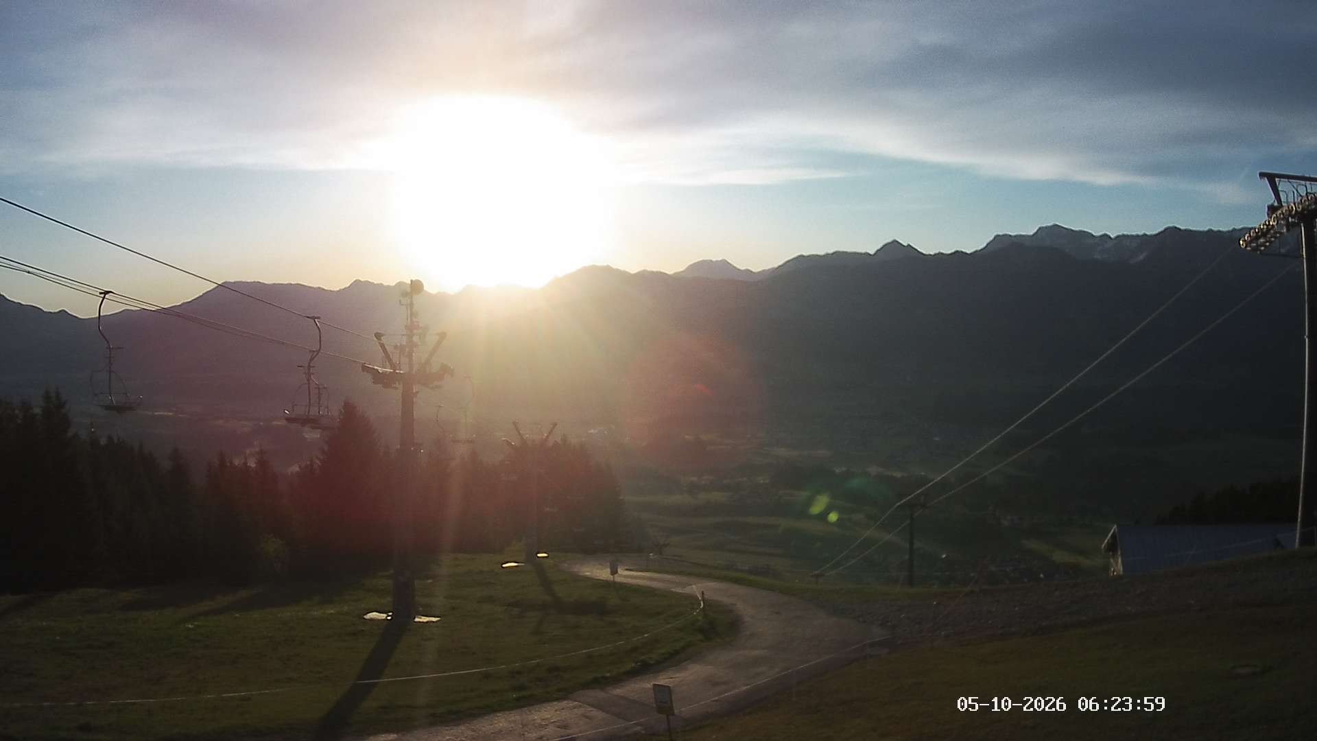 Archiv Foto Webcam Ausblick Mittelstation Hörnerbahn