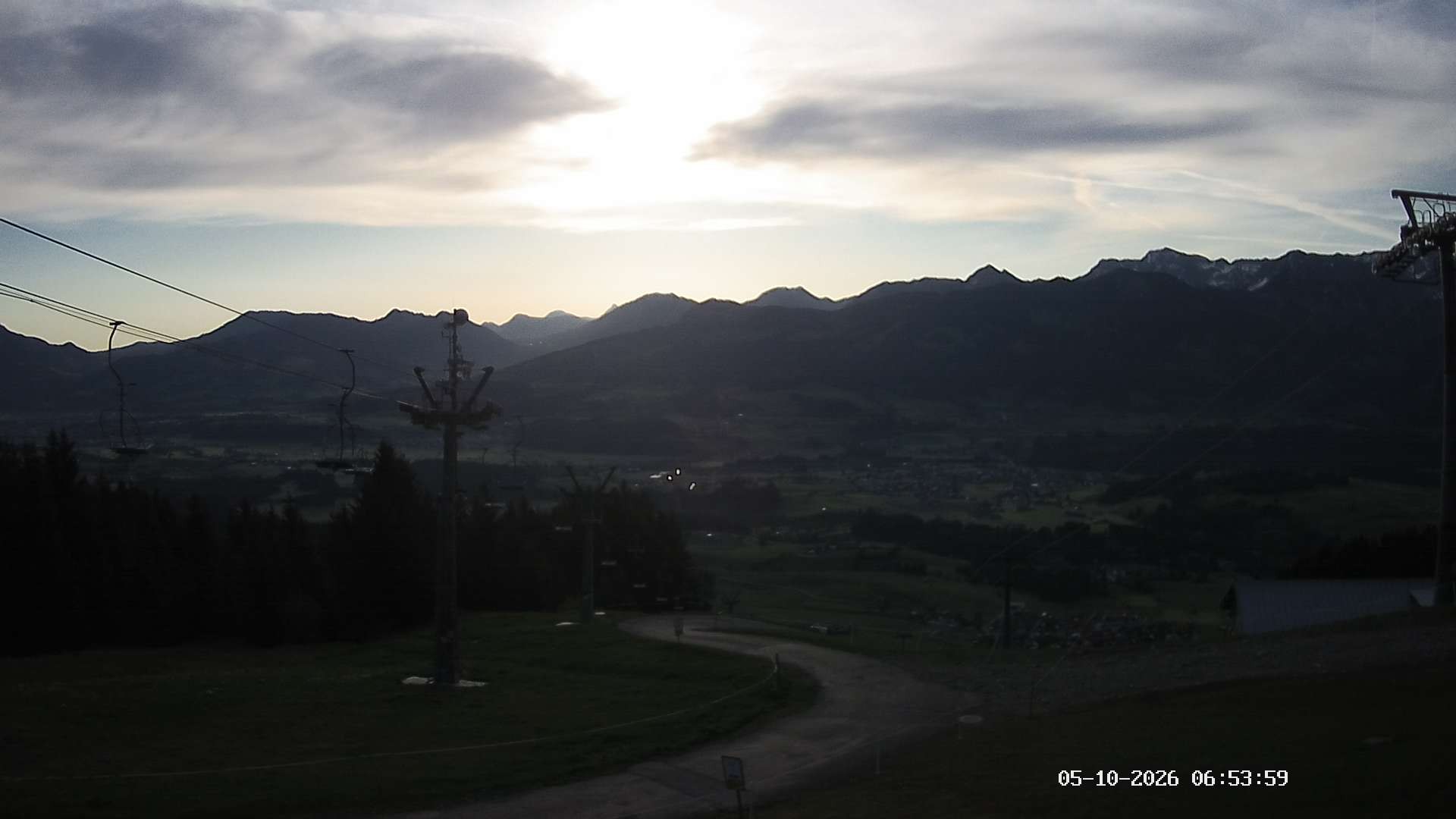 Archiv Foto Webcam Ausblick Mittelstation Hörnerbahn