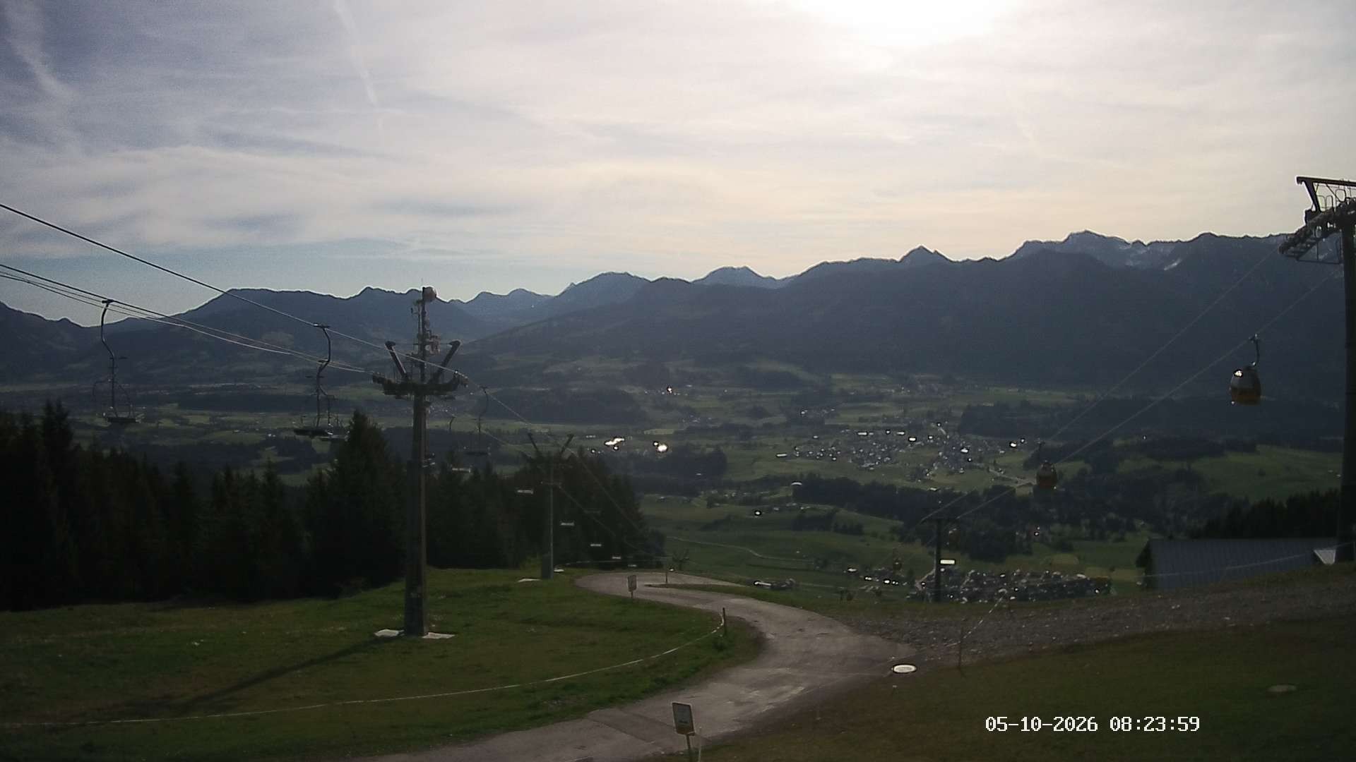 Archiv Foto Webcam Ausblick Mittelstation Hörnerbahn