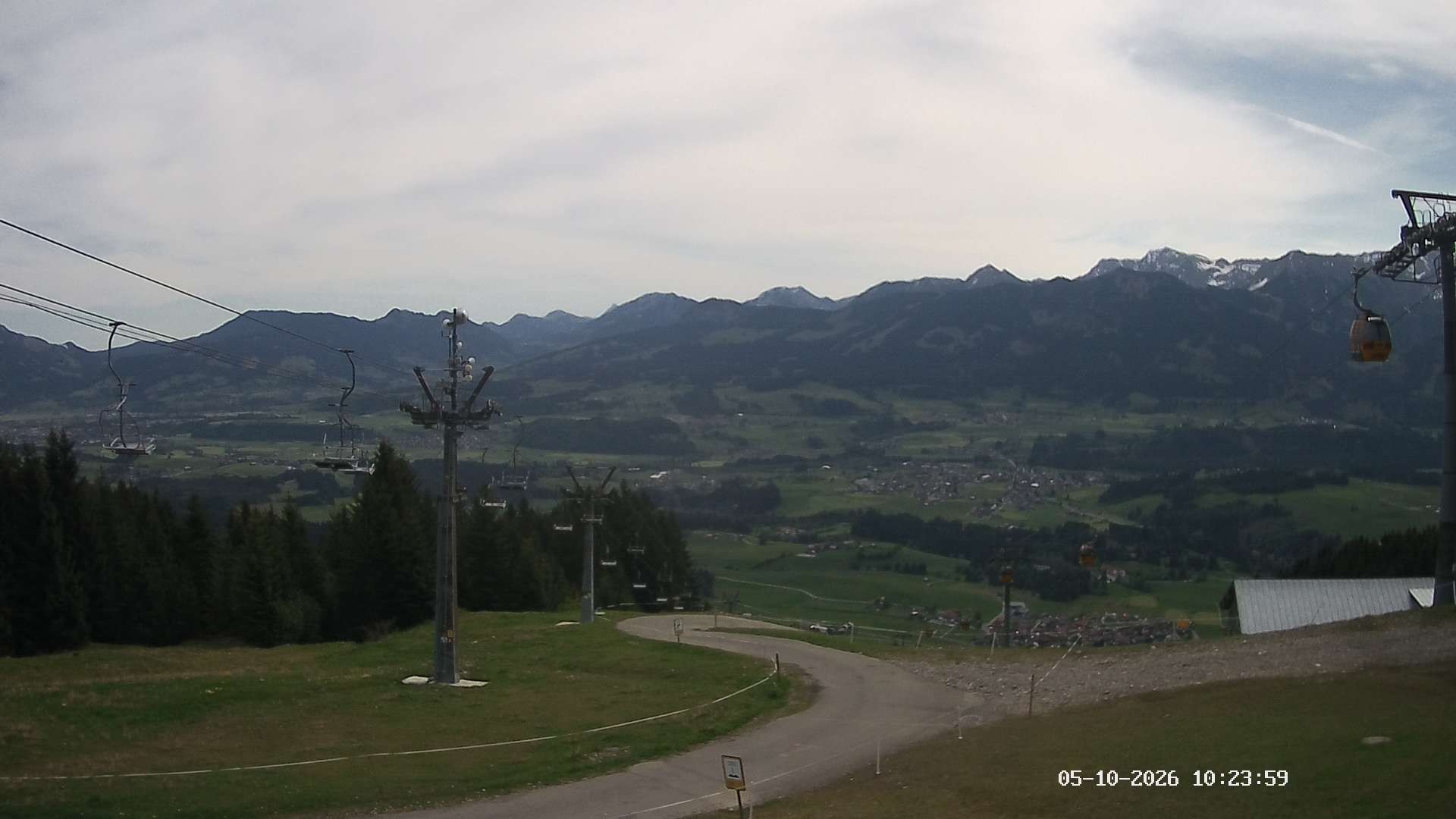 Archiv Foto Webcam Ausblick Mittelstation Hörnerbahn