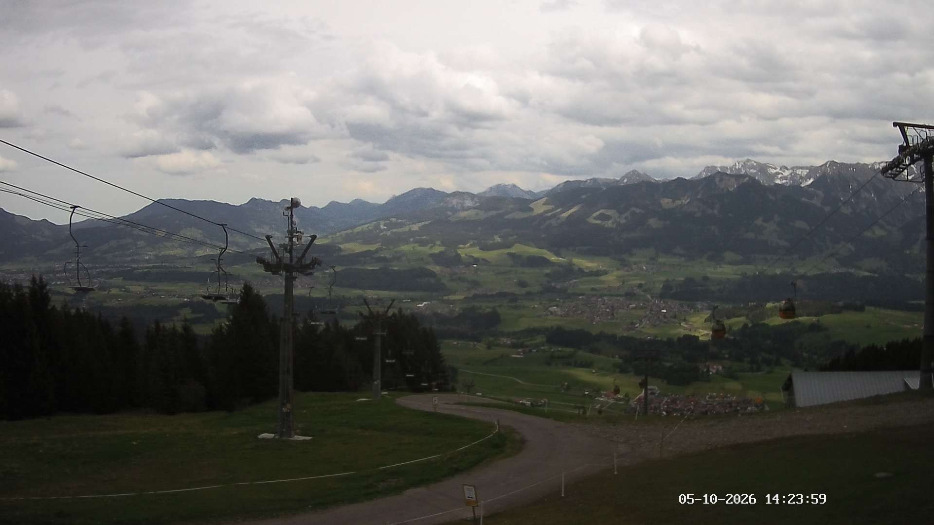 Archiv Foto Webcam Ausblick Mittelstation Hörnerbahn