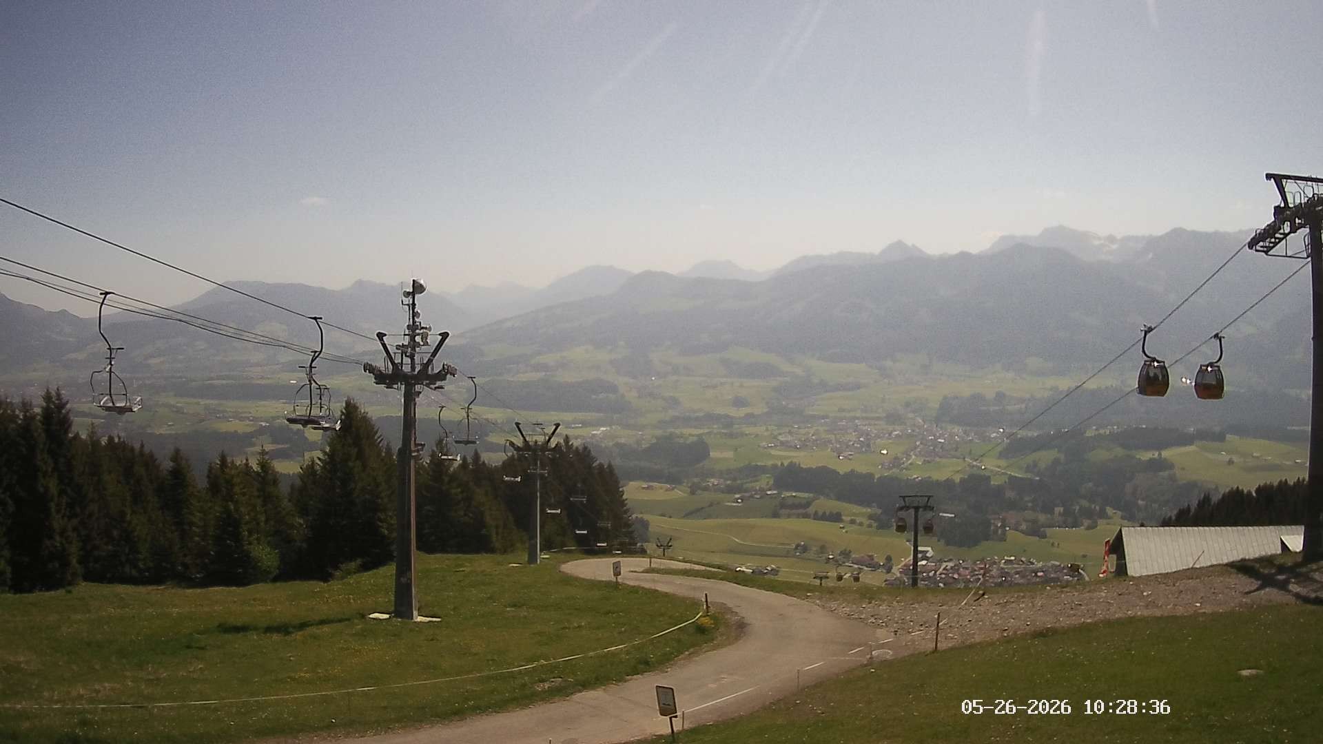 Archiv Foto Webcam Ausblick Mittelstation Hörnerbahn